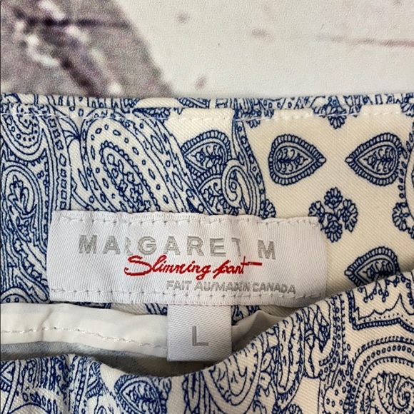 Margaret M Pants - Blue and white paisley pull on pant